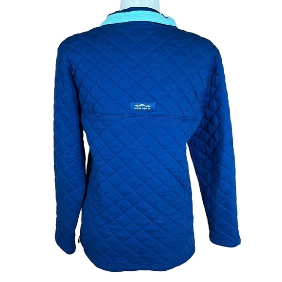 LAUREN JAMES THE LAWSON QUILTED PULLOVER IN ESTATE BLUE WOMEN'S SMALL - Picture 9 of 16
